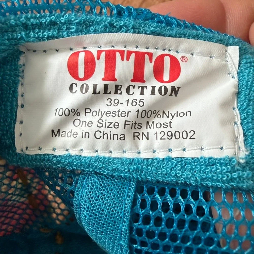 Otto Trucker Hat Women OS Blue Maui Floral Patch Snapback Cap Hawaiian Aloha